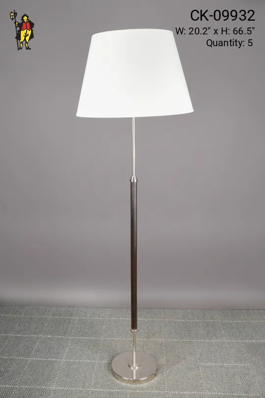 Wooden & Nickel Floor Lamp