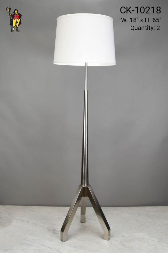 Nickel Tripod Floor Lamp