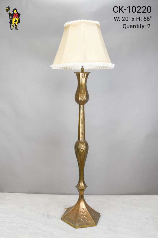 Floral Brass Floor Lamp