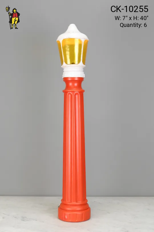 Plastic Red Christmas Lamp Post