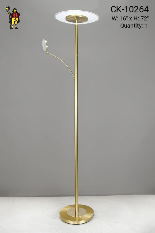 Modern Brass Two Light Floor Lamp