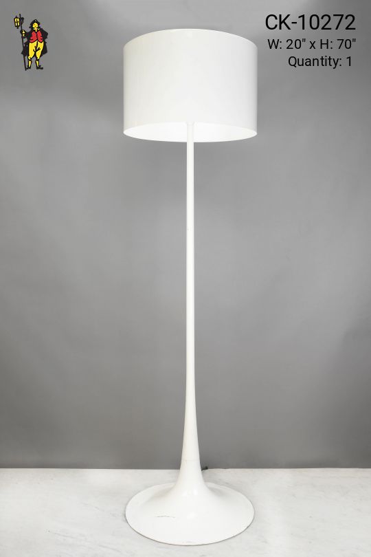 White Metal Pole Floor Lamp