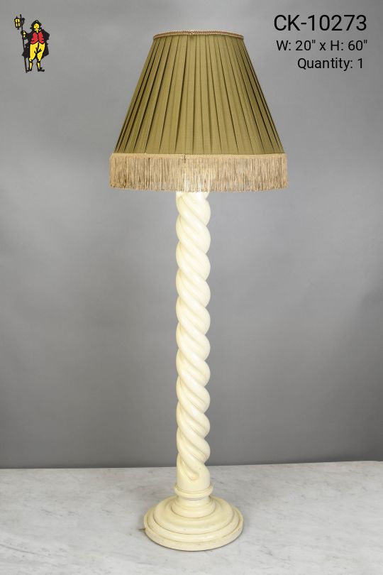 White Wooden Floor Lamp