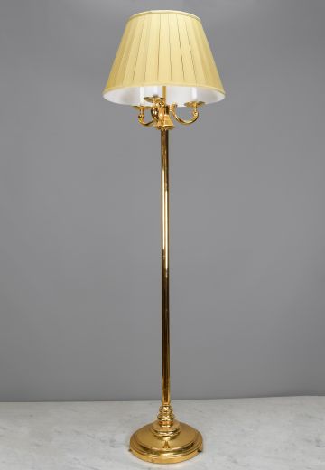 Polished Brass Three Candle Floor Lamp