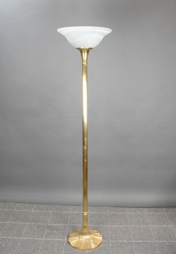 Polished Brass Deco Torchiere