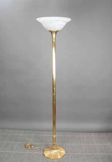Polished Brass Deco Torchiere