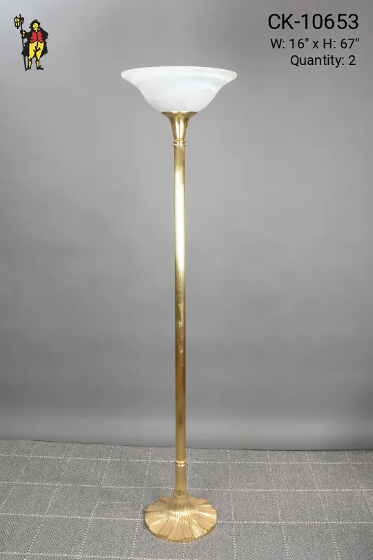 Polished Brass Deco Torchiere