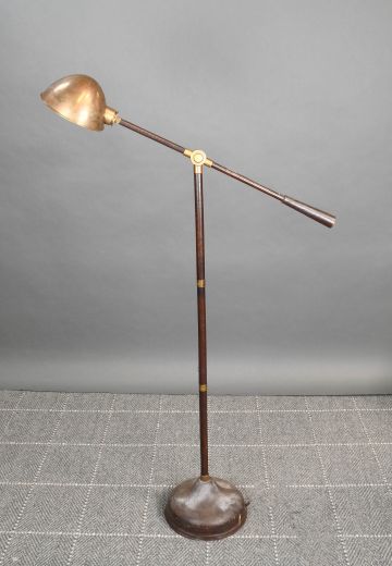 Leather Wrapped Adjustable Reading Floor Lamp