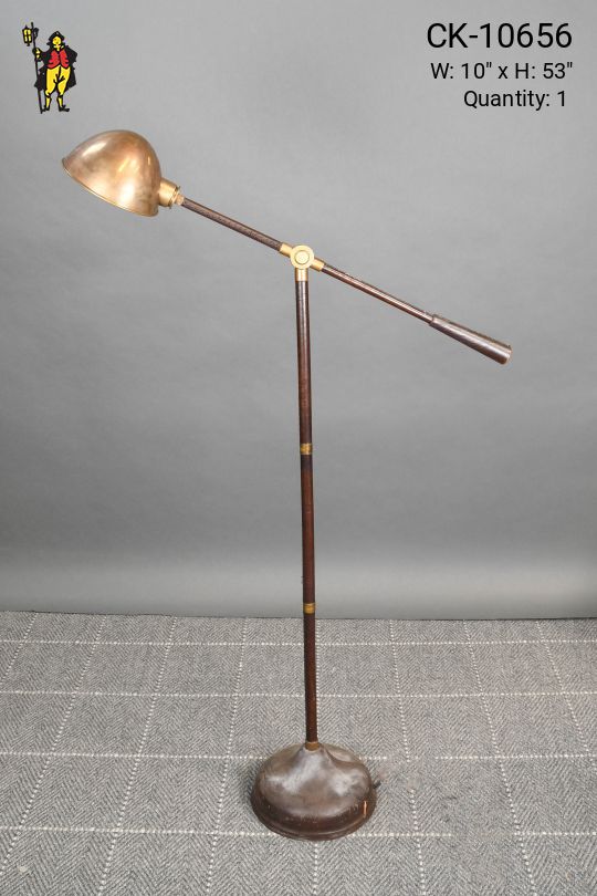 Leather Wrapped Adjustable Reading Floor Lamp
