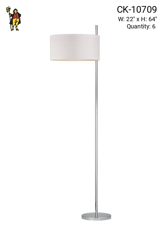 Modern Polished Nickel Floor Lamp