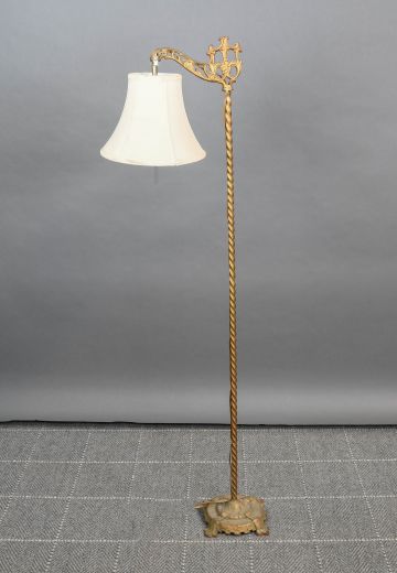Footed Brass Bridge Floor Lamp