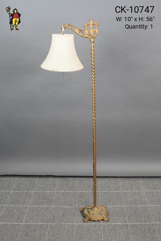 Footed Brass Bridge Floor Lamp