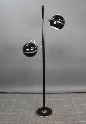 Black Two Light Directional Floor Lamp