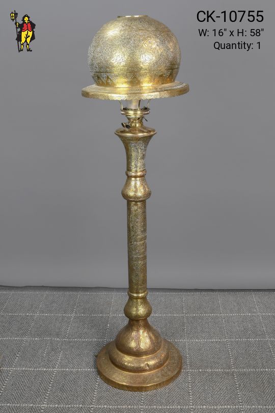 Mooreish Electrified Oil Pierced Brass Floor Lamp