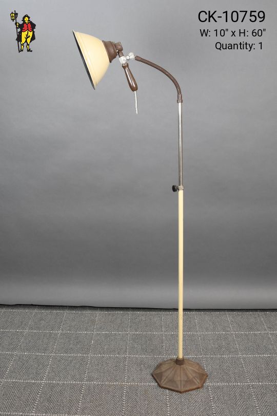 Industrial Gooseneck Floor Lamp w/Detachable Spotlight