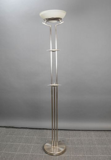 Polished Nickel Tall Modern Torchiere