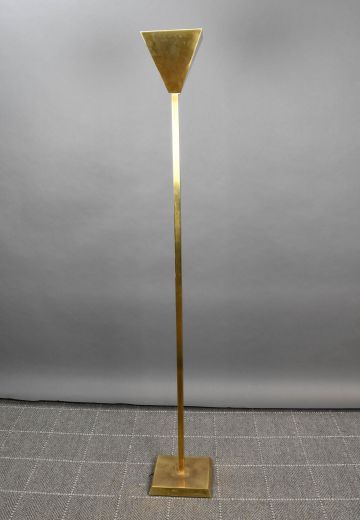 Simple Metal Shaded Modern Brass Torchiere