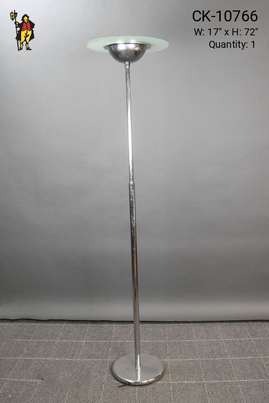 Post Modern Polished Nickel Torchiere