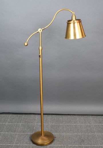 Adjustable Modern Brass Metal Shaded Reading Floor Lamp