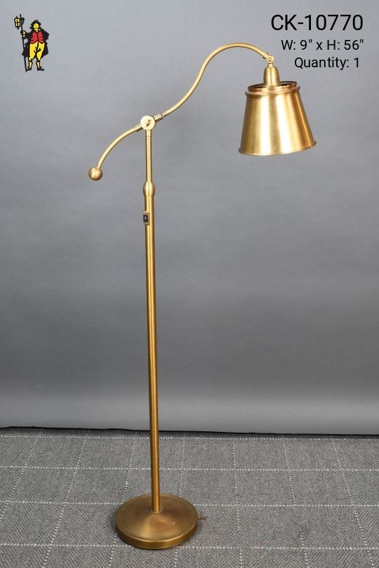 Adjustable Modern Brass Metal Shaded Reading Floor Lamp