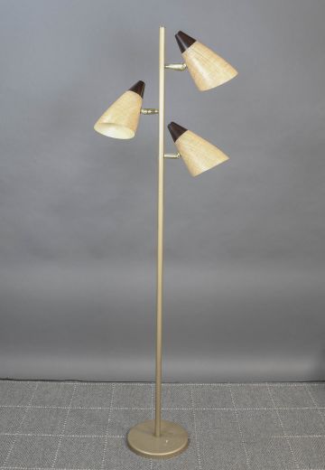 Three Light Parchment Style Shaded Floor Lamp
