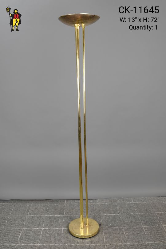 Polished Brass Halogen Torchiere