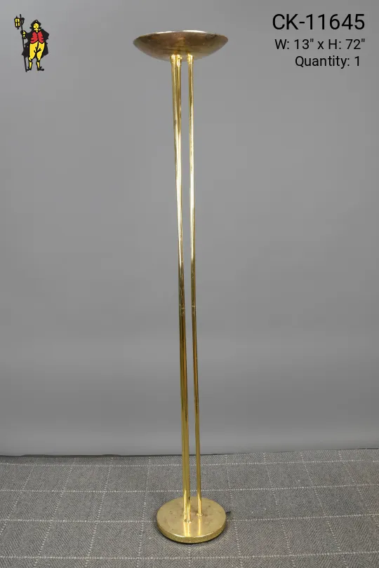 Polished Brass Halogen Torchiere