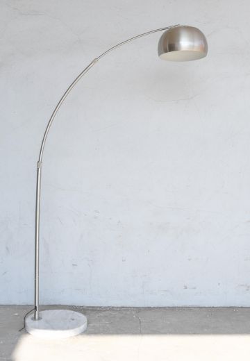 Modern Nickel Arch Floor Lamp w/Marble Base
