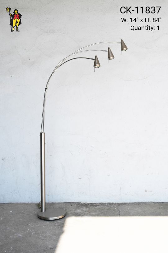 Modern Three Light Arc Floor Lamp