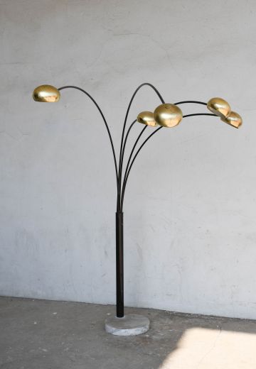 Five Light Mid Century Modern Arch Floor Lamp