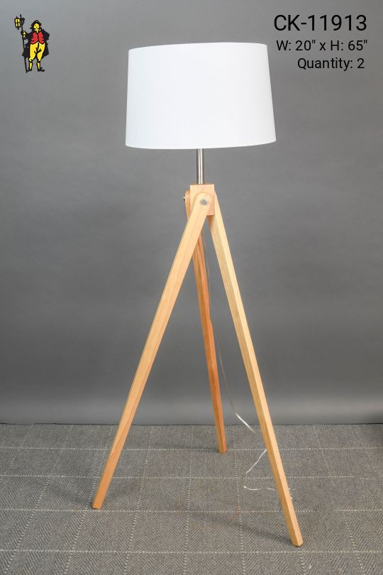 Wooden Tripod Floor Lamp