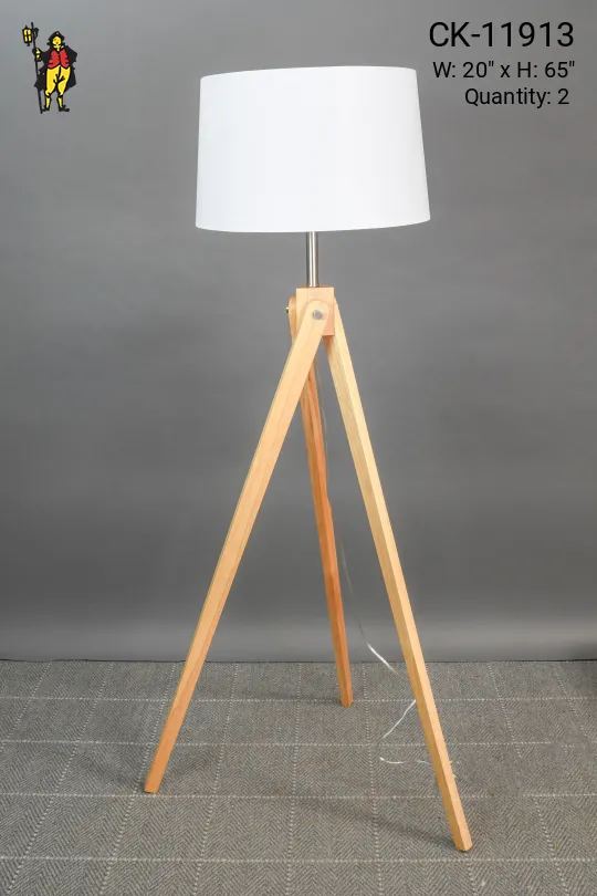 Wooden Tripod Floor Lamp