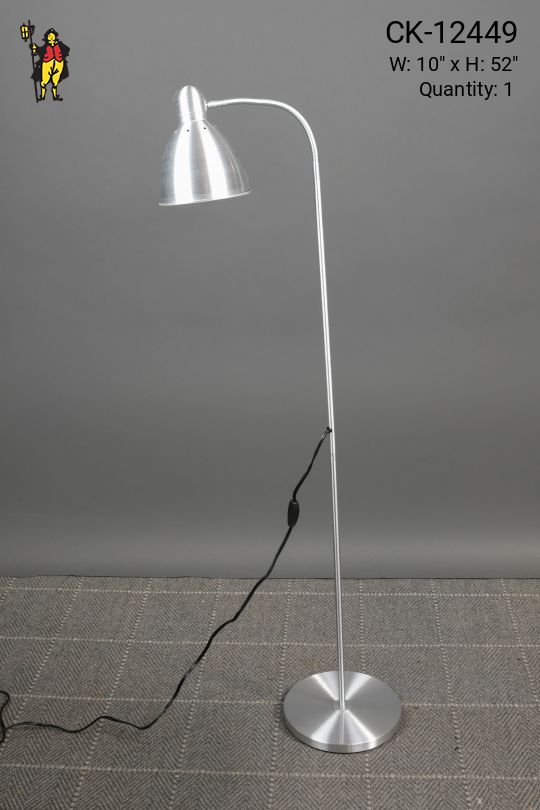 Nickel Gooseneck Reading Floor Lamp