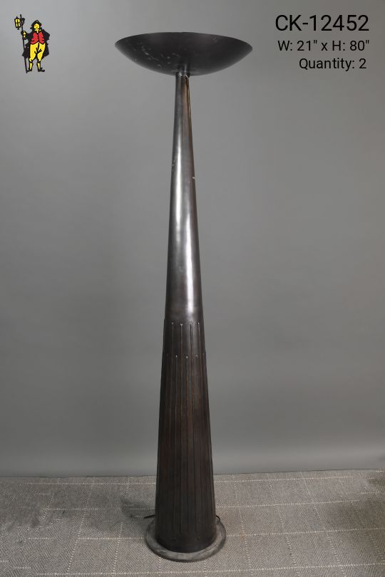 Oversize Black Metal Torchiere