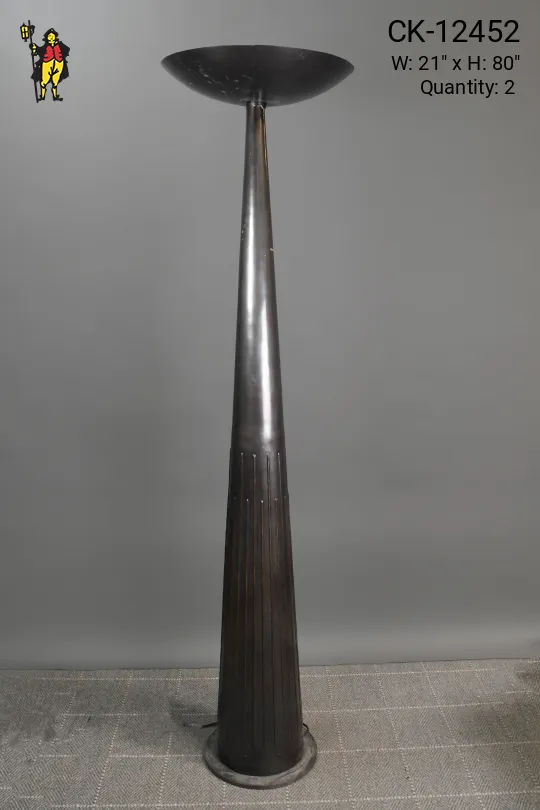 Oversize Black Metal Torchiere