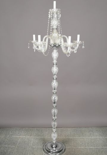 Six Light Crystal Candelabra