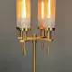 Four Light Brass & Glass Floor Lamp #1