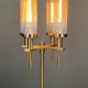 Four Light Brass & Glass Floor Lamp #1
