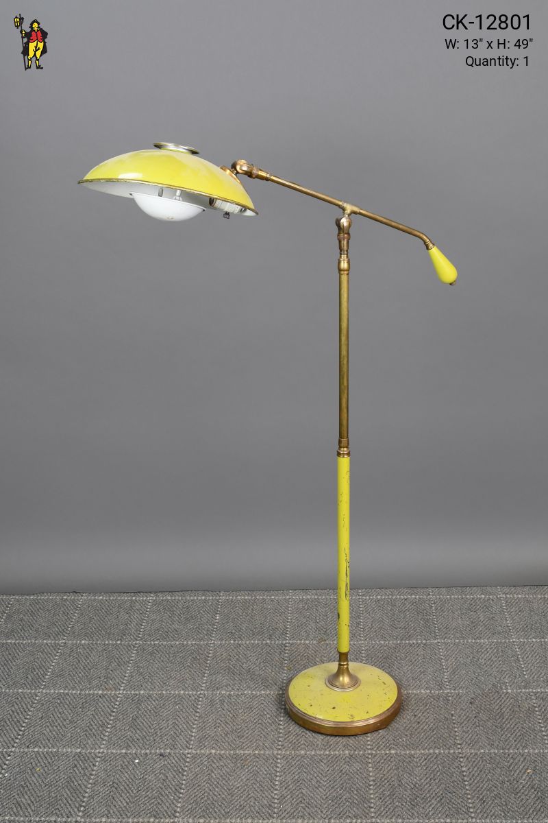 Mid Century Yellow Brass Reading Floor Lamp Floor Lamps Collection City Knickerbocker Lighting Rentals