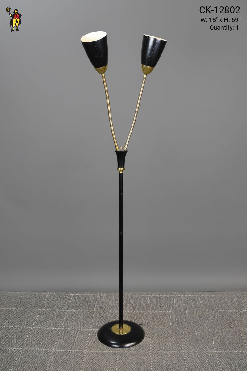 Mid Century Adjustable Directional Black & Brass Floor Lamp | Floor ...
