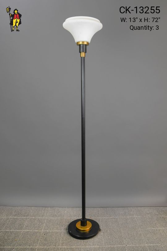Black & Brass Modern Torchiere