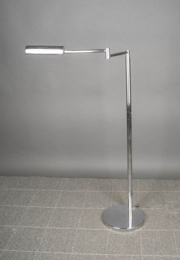 Polished Chrome Swing Arm Reading Floor Lamp