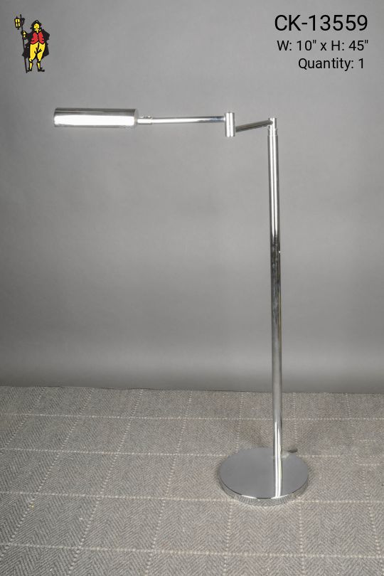 Polished Chrome Swing Arm Reading Floor Lamp