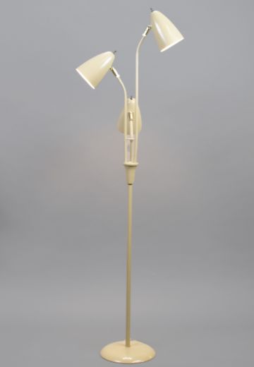 Off White Mid-Century Floor Lamp