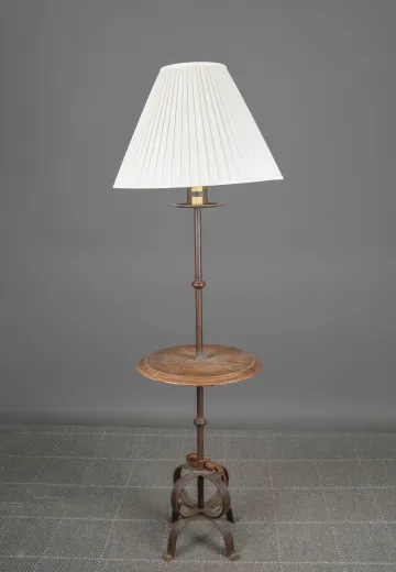 Metal Footed Pole Floor Lamp w/Wooden Table
