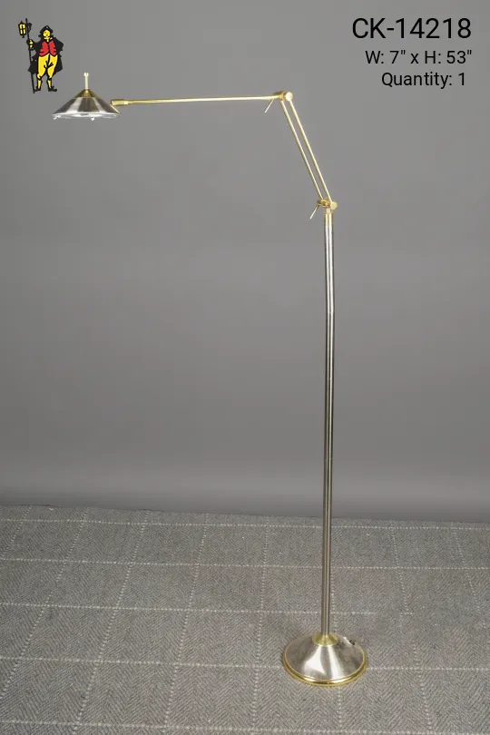 Brass & Nickel Adjustable Reading Floor Lamp