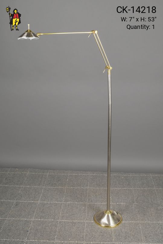 Brass & Nickel Adjustable Reading Floor Lamp