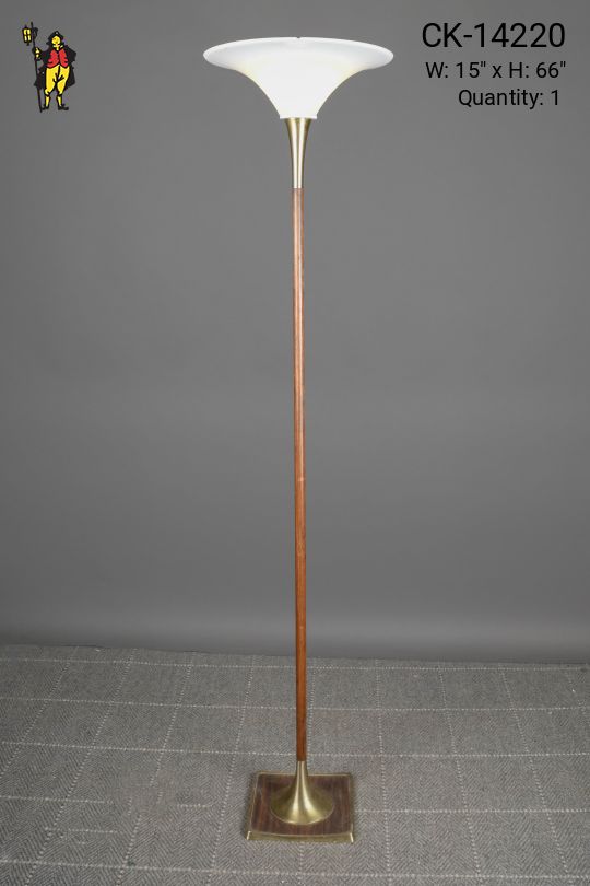 Wooden Mid Century Torchiere