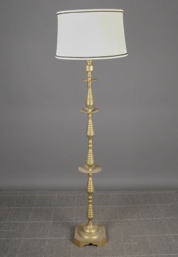 Footed Brass Floor Lamp