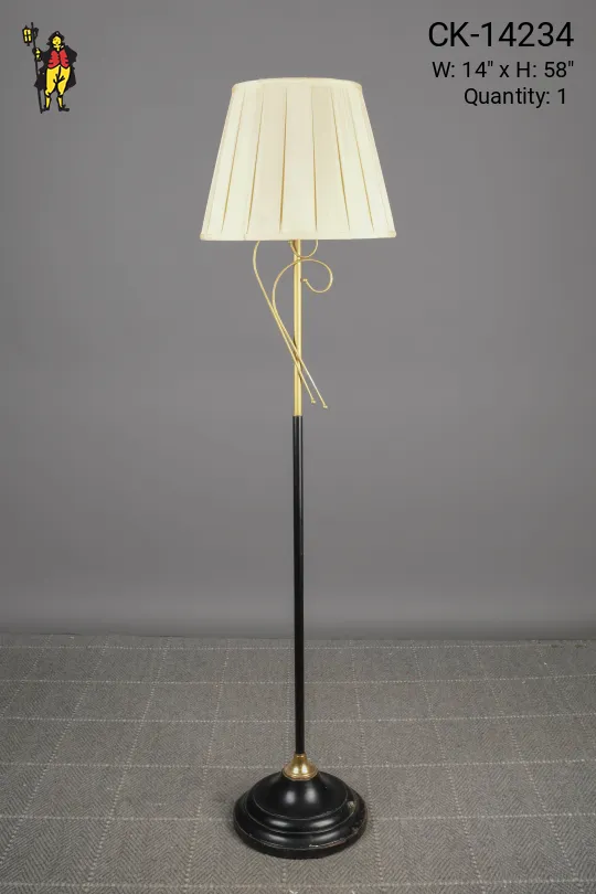 Black & Brass Musical Note Floor Lamp